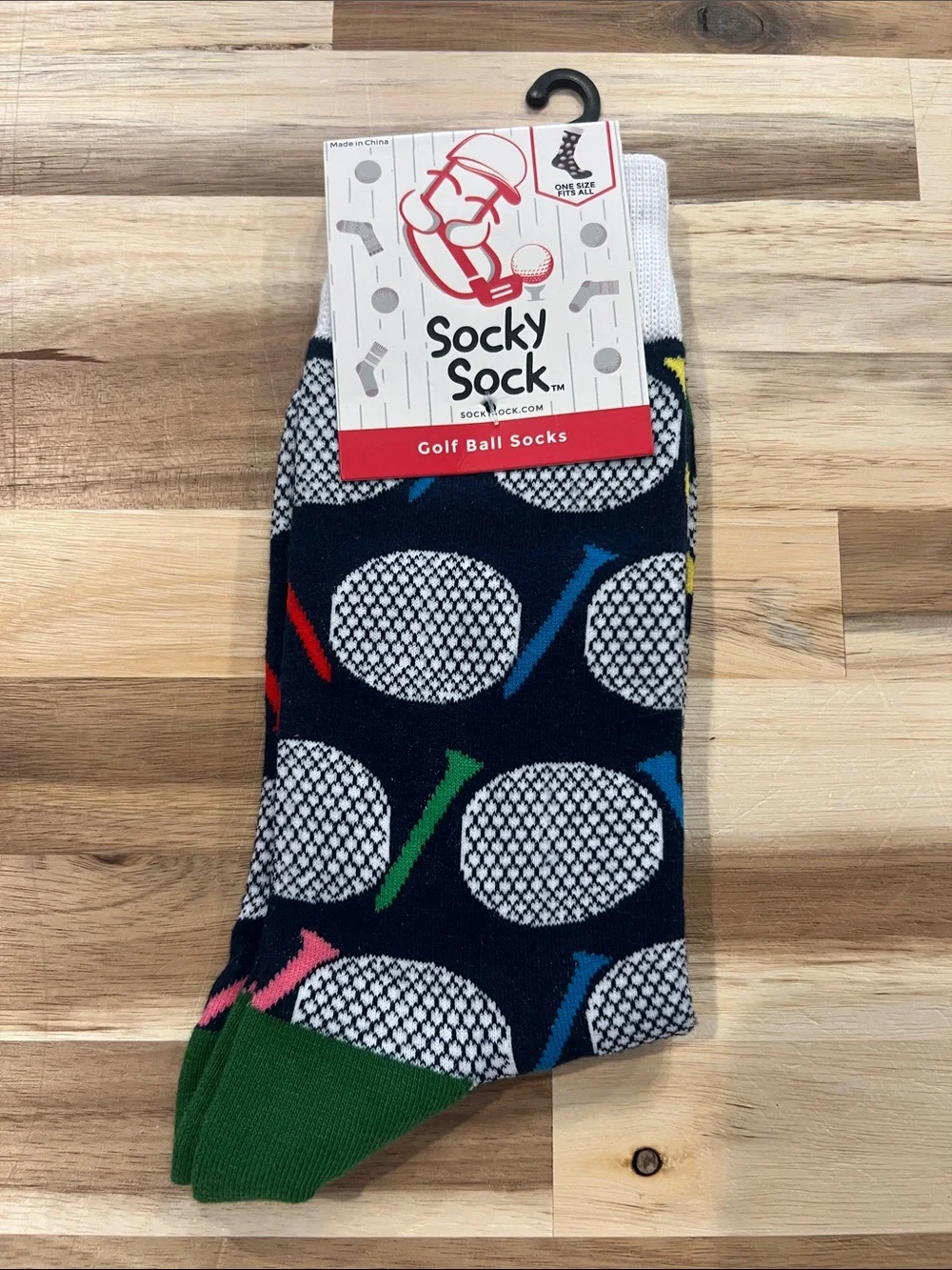 Golf Ball Socks - Navy with Multicolor Tees